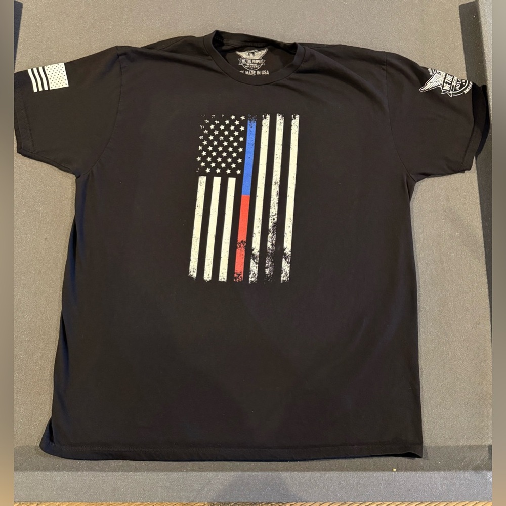 We The People American Flag Black Graphic Shirt XXL